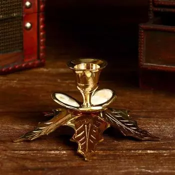 Подсвечник "Лукка" латунь, перламутр 12 см