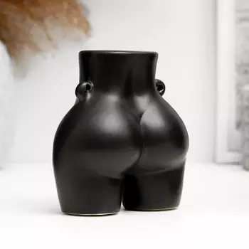 Подсвечник на 1 свечу TAKE IT EASY «Марта», керамика, чёрный глянец, 1068 см