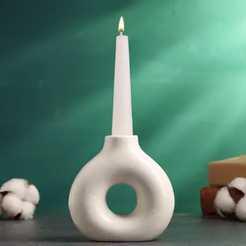 Подсвечник керамика на 1 свечу TAKE IT EASY «Меланд», белый глянец, 10510см