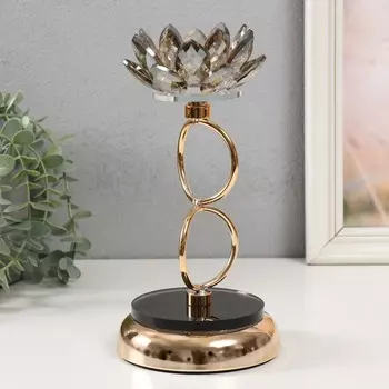 Подсвечник металл "Черный лотос" d=4см 12х12х24 см