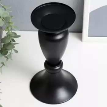 Металлический подсвечник на 1 свечу «Атмосфера», чёрный матовый, 2211.511.5 см