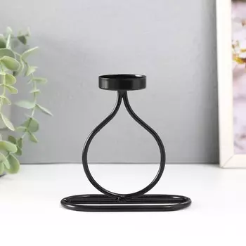 Металлический подсвечник на 1 свечу «Бутылочка», d=4 см чёрный, 11611.5 см