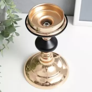 Металлический подсвечник на 1 свечу «Чёрная ночь», золото, 191111 см