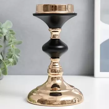 Металлический подсвечник на 1 свечу «Чёрная ночь», золото, 191111 см