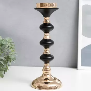 Металлический подсвечник на 1 свечу «Чёрная ночь», золото, 301111 см