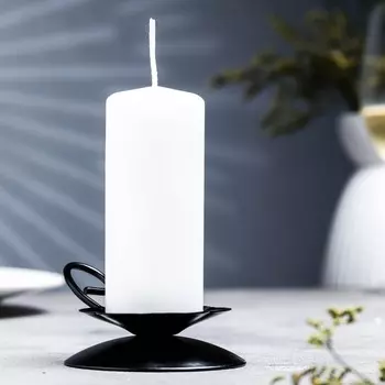 Подсвечник на 1 свечу «Цветок», металл, 93.5 см, чёрный