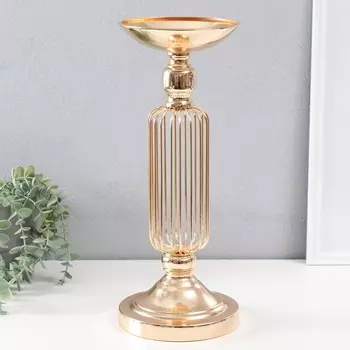 Металлический подсвечник на 1 свечу «Элиана», d=15 см, золото, 151539 см