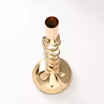 Подсвечник металл на 1 свечу d=2 см "Аделин" золото 9х9х25 см