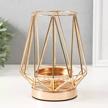 Металлический подсвечник на 1 свечу «Империя», золото, d=8 см, 141419 см