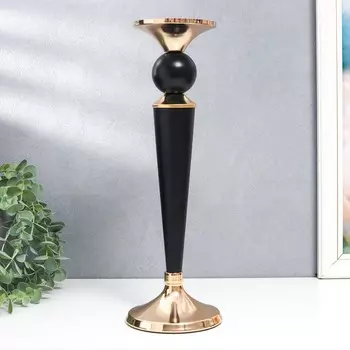 Металлический подсвечник на 1 свечу «Давид», чёрный с золотом, 33.311.511.5 см