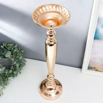 Подсвечник металл на 1 свечу "Факел" золотой 56х15,5х15,5 см