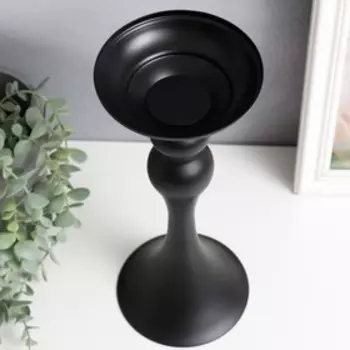 Подсвечник металл на 1 свечу "Изящный" чёрный матовый 31,5х12,5х12,5 см