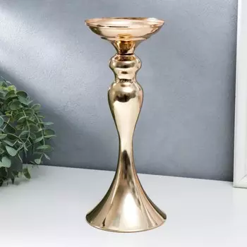 Металлический подсвечник на 1 свечу «Изящный», золотой, 321313 см