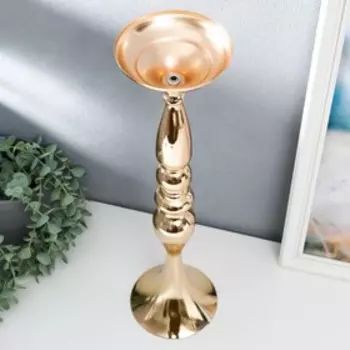 Подсвечник металл на 1 свечу "Изящный" золотой 50х13х13 см