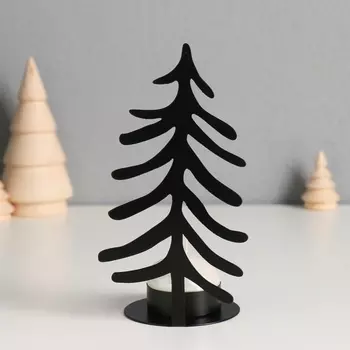 Металлический подсвечник на 1 свечу «Ёлочка», d=4 см, 86.515 см