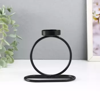 Металлический подсвечник на 1 свечу «Кольцо», d=4 см, чёрный, 11611 см