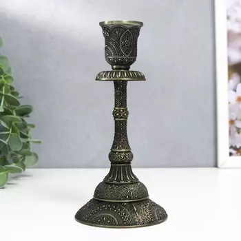 Металлический подсвечник на 1 свечу «Раджа», бронза, 16.588 см