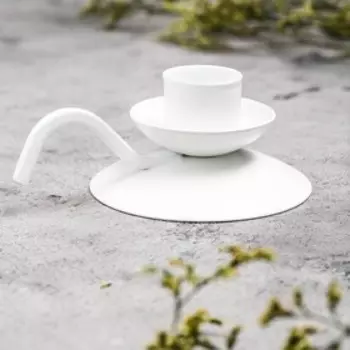 Подсвечник на 1 свечу «Ретро», металл, 104 см, белый