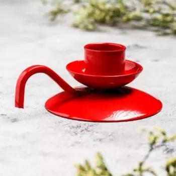 Подсвечник "Ретро" металл на 1 свечу, 10х4 см, красный