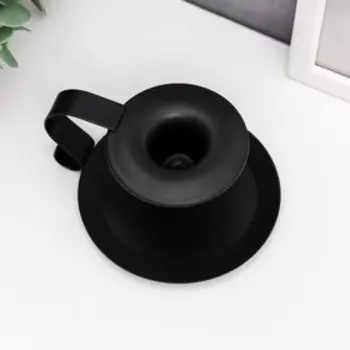 Подсвечник металл на 1 свечу с ручкой "Виток" чёрный 5,5х10,5х13,2 см