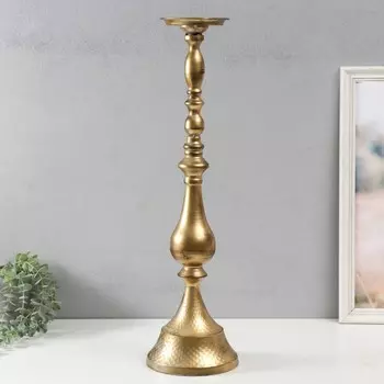 Подсвечник металл на 1 свечу "Сальватор" золото 18х18х66 см