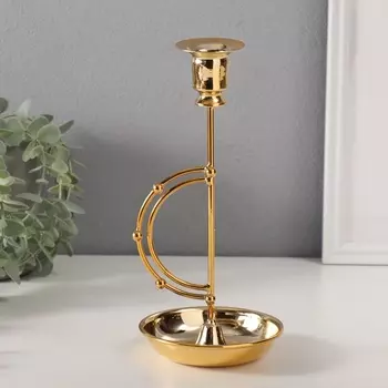 Металлический подсвечник на 1 свечу «Шарики на дуге», d=2 см, 10.510.523 см