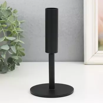 Металлический подсвечник на 1 свечу «Симпл», d=2 см, чёрный, 916 см