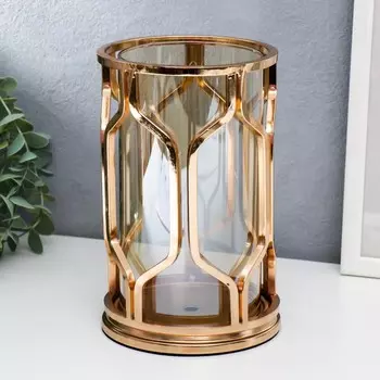 Подсвечник металл, на 1 свечу "Соты" золото 12,5х12,5х20 см