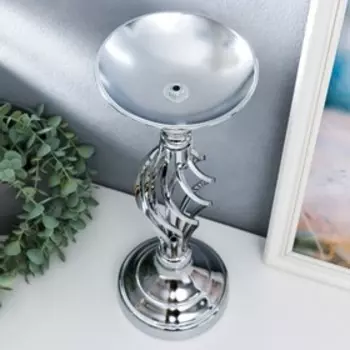 Металлический подсвечник на 1 свечу «Сплетение», серебро, 401415 см