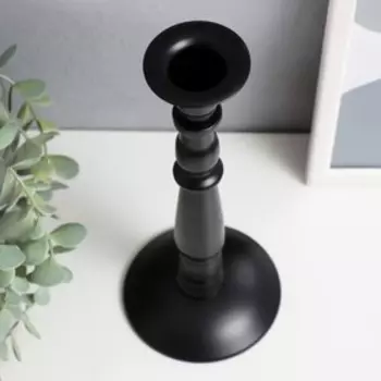 Металлический подсвечник на 1 свечу «Стильный», чёрный матовый, 261010 см