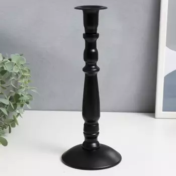 Металлический подсвечник на 1 свечу «Стильный», чёрный матовый, 261010 см