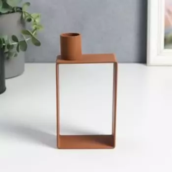 Подсвечник металл на 1 свечу "Строгие линии" свеча d=2 см розовый 13,5х4х7,2 см