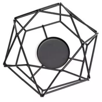 Металлический подсвечник на 1 свечу «Тетраэдр», чёрный, 71513.5 см