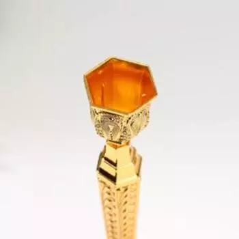 Подсвечник металл на 1 свечу "Узорный" золото 25х10х10 см