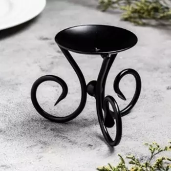 Подсвечник "Весел Н" металл на 1 свечу, 9,5х7,6 см, чёрный