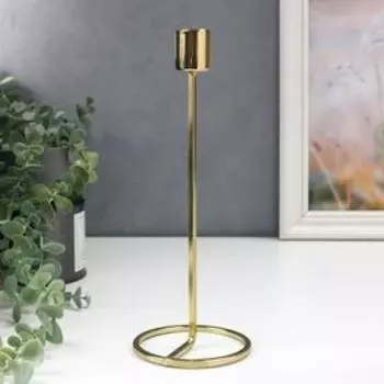 Подсвечник металл на 1 свечу "Высота" золото 25х9,5х9,5 см