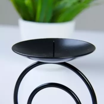 Подсвечник на 1 свечу «Закат», металл, 8.311 см, чёрный