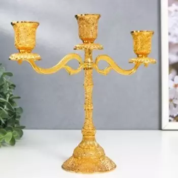 Металлический подсвечник на 3 свечи «Канделябр. Раджа», золото, 22.5824 см