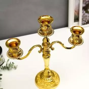 Металлический подсвечник на 3 свечи «Канделябр. Орнамент из роз», 3631.512.5 см