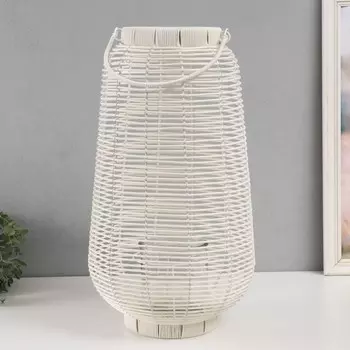 Подсвечник-фонарь на 1 свечу «Плетёнка», белый, 502828 см