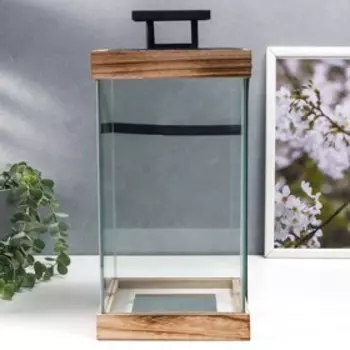 Стеклянный подсвечник-фонарь на 1 свечу «Эко лайт», металл, 171732см