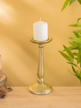 Подсвечник «Нью-Дели», 22 см, алюминий, золото