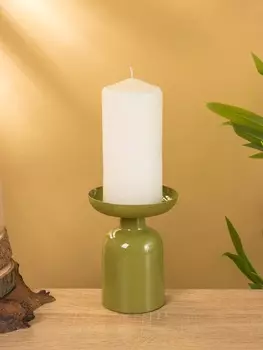 Подсвечник на 1 свечу "Авокадо" глянцевый 10х10х13 см