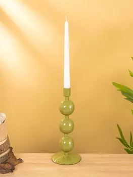 Подсвечник на 1 свечу "Авокадо" с 3 сферами 10х10х25 см