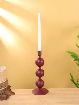 Подсвечник на 1 свечу "Баклажан" с 3 сферами 10х10х25 см