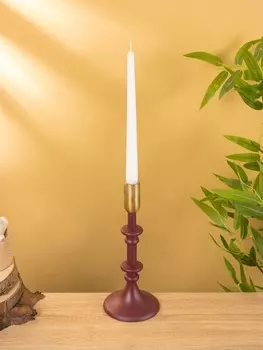 Подсвечник на 1 свечу "Баклажановый" 10х10х26 см