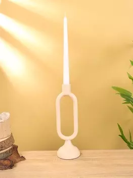 Подсвечник на 1 свечу "Бежевый" 8,5х,8,5х26 см