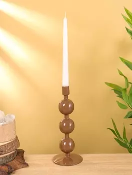 Подсвечник на 1 свечу "Бисквит" с 3 сферами 10х10х25 см