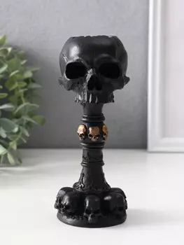 Подсвечник на 1 свечу «Череп на ножке», 166.57.5 см, чёрный