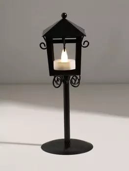 Подсвечник на 1 свечу «Фонарь», металл, чёрный, 2499 см